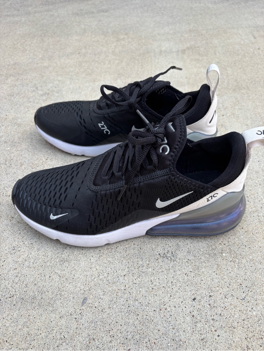 Nike Black/White Air Max 270 Athletic Sneakers - Picture 3 of 8